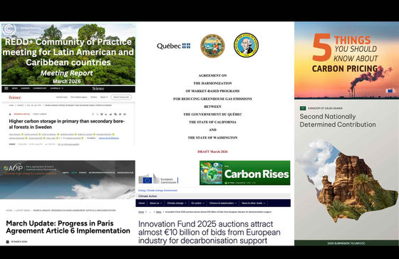12ª semana CCM 2026. Europa explica precificação mas adia ETS2; América do Norte quer integrar seus mercados de carbono; Arábia Saudita cautelosa; estudo revela valor das florestas boreais. E mais.