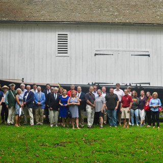 Attendees in front of the Durham Boat Barn