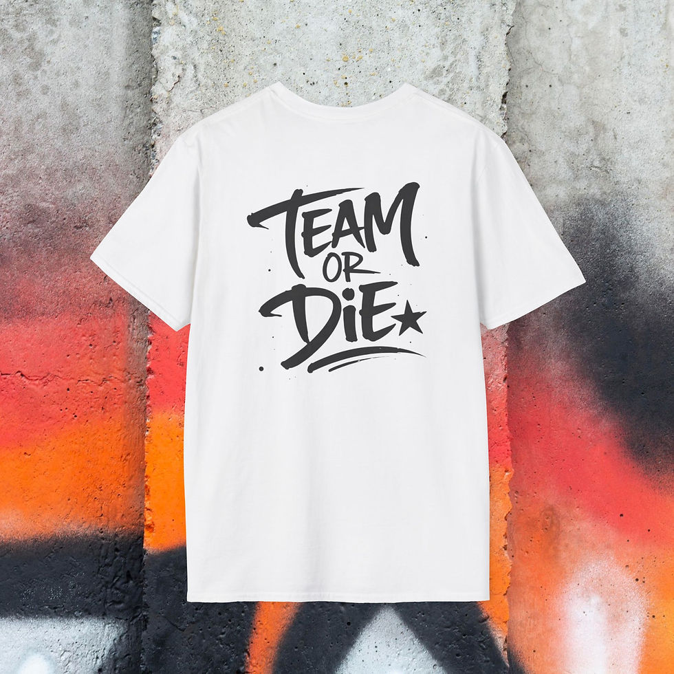 Thumbnail: Team or Die T-Shirt — 'T.O.D.' Skull Graphic Tee