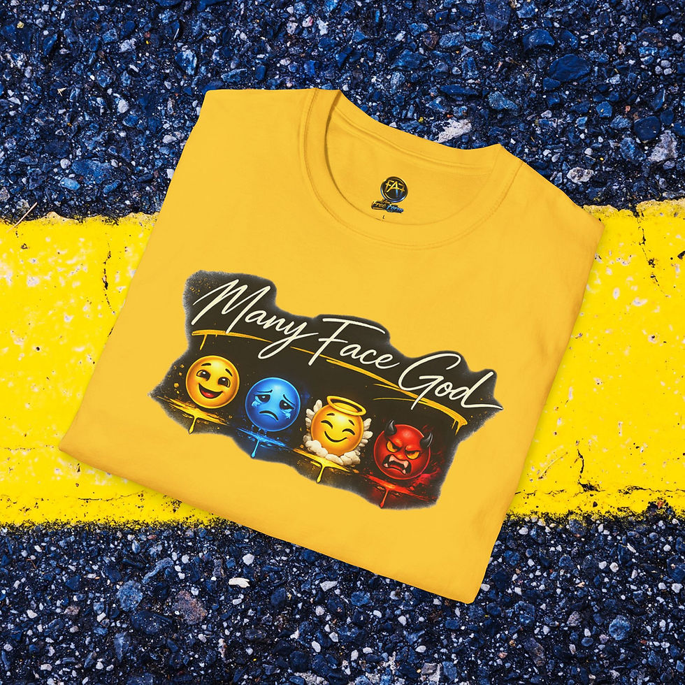 Thumbnail: Many Face God Emoji T-Shirt | I Am Free Form Graphic Tee