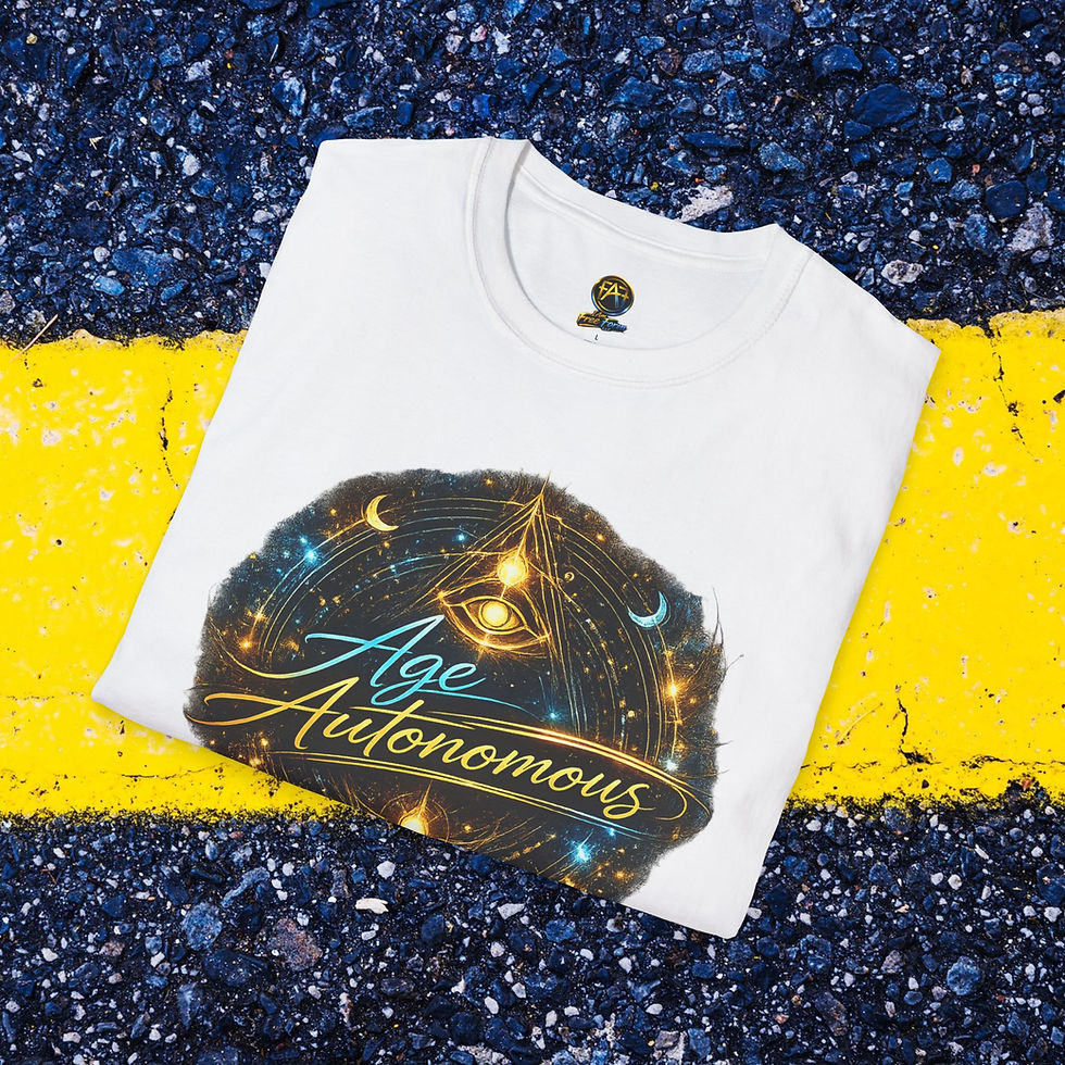 Thumbnail: Age Autonomous Graphic T‑Shirt — Sci‑Fi Cosmic Badge Tee