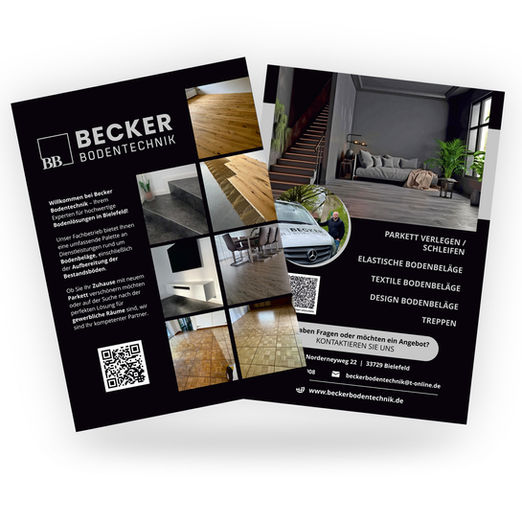 Flyer Design der Firma Becker Bodentechnik