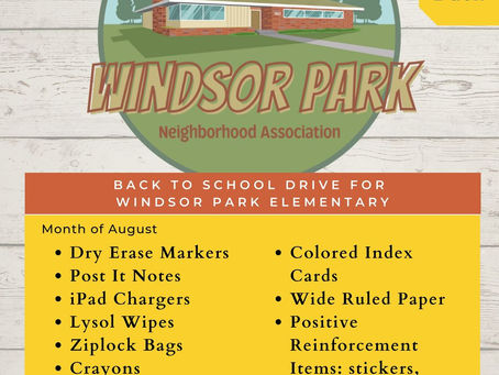 Windsor Park Elementary School Supply Drive