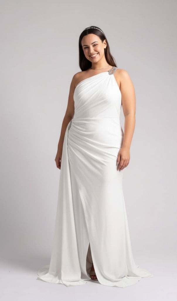 Miniatura: VESTIDO LARGO SIRENA CON PEDRERÍA