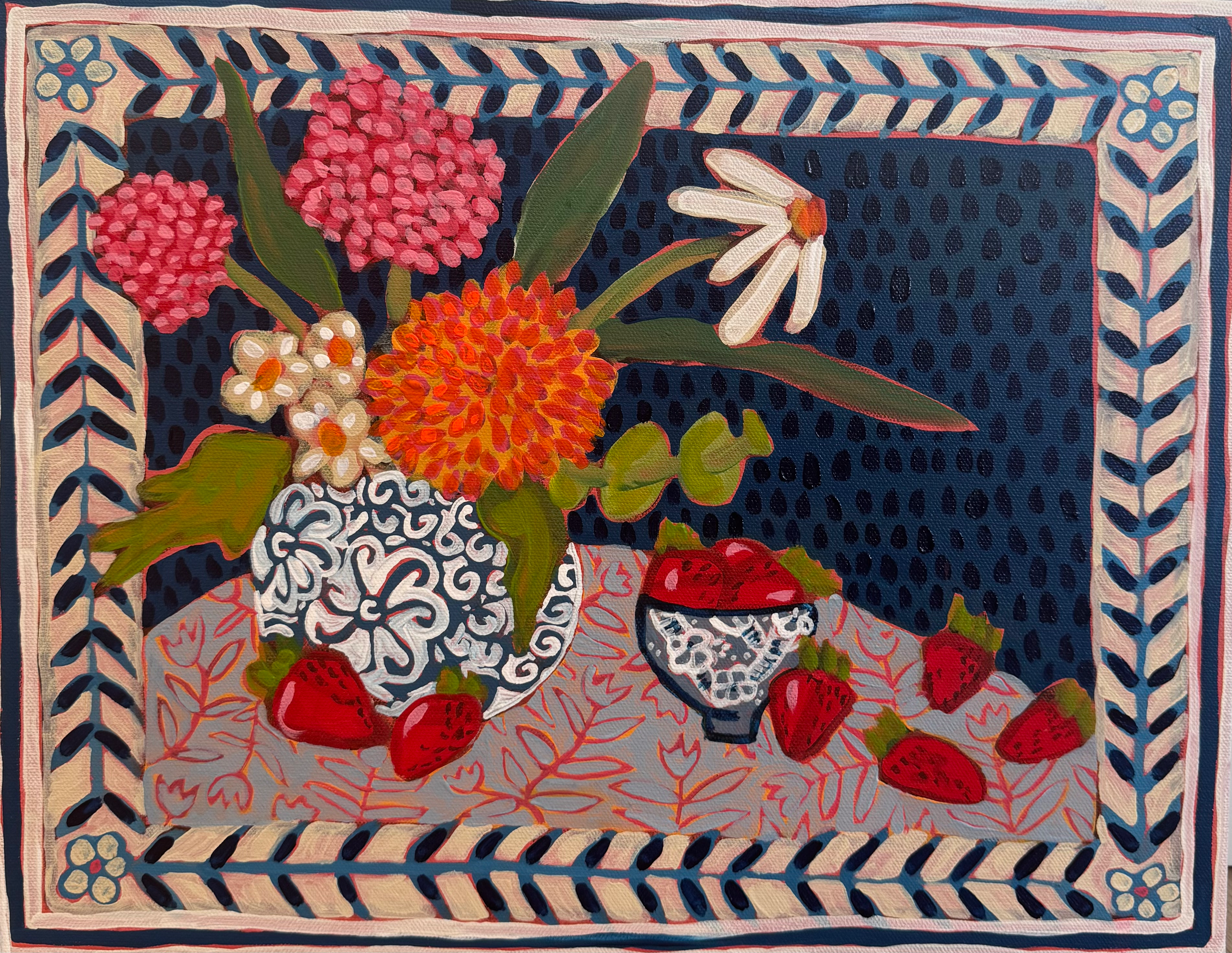 Strawberries on Blue