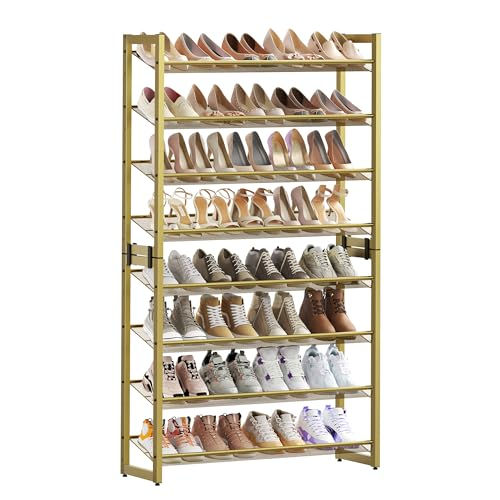 SONGMICS 8-Tier Metal Shoe Rack, Set of 2