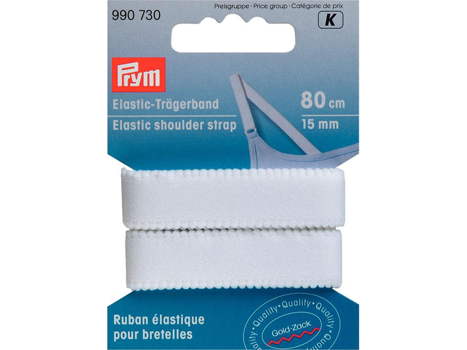 Prym Elastisk Skulderstropp – 80cm 15mm – Hvit