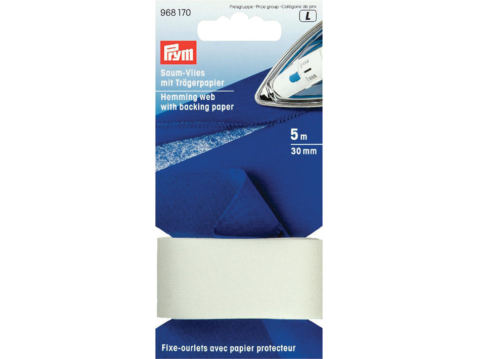 Prym Vlieselin Sømfix Oppleggingsbånd 30mm 5m – Hvit
