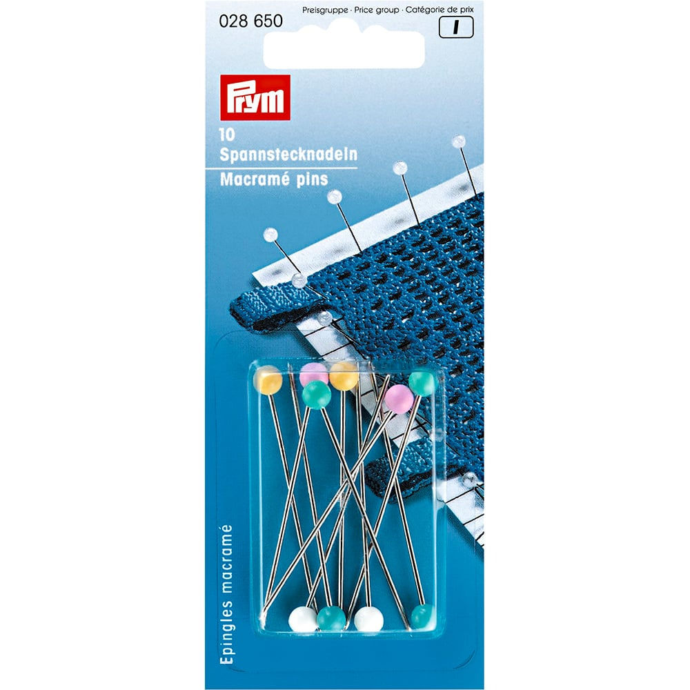Prym Knappenåler Makramé 10stk – 1,15x55mm – Mix