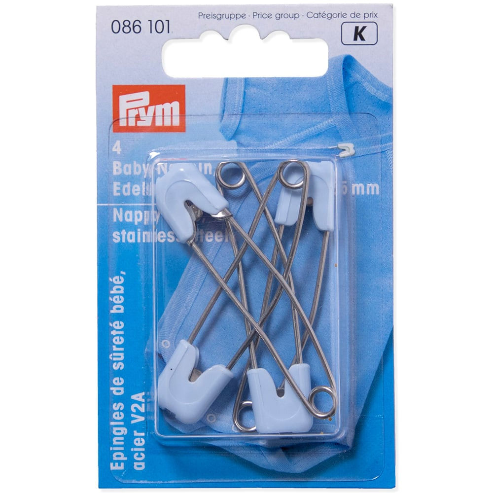 Prym Sikkerhetsnåler Baby 55mm 4stk – Lys blå