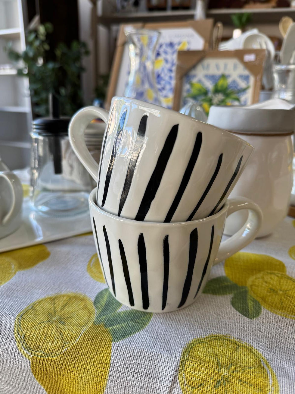 Miniatura: Taza cerámica blanco+negro (3 diseños)