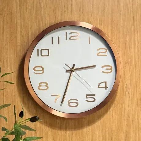 Miniatura: Reloj de pared cobre 30 cm (numeros grandes)
