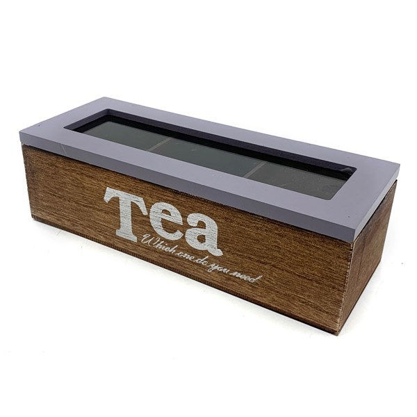 Miniatura: Caja de té 3 divisiones Wood