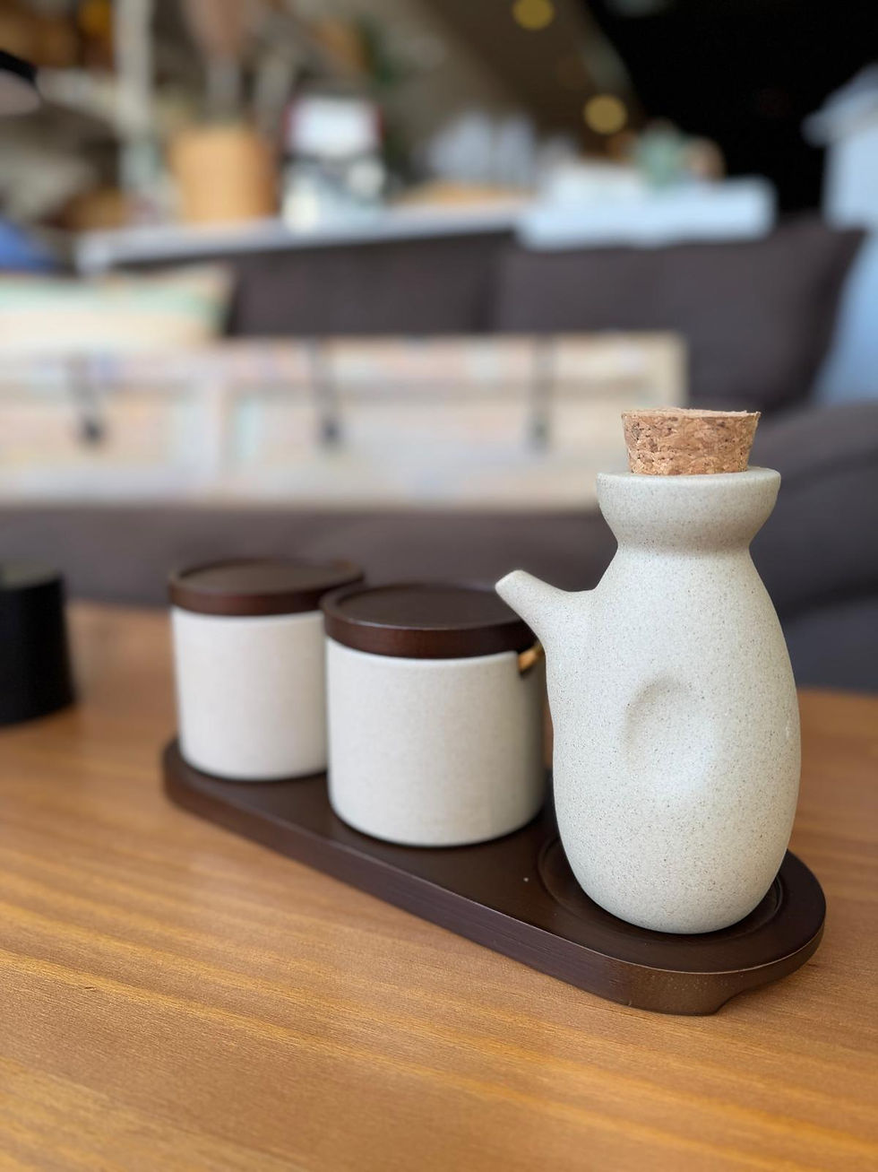 Miniatura: Set x2 especieros + aceitera de cerámica