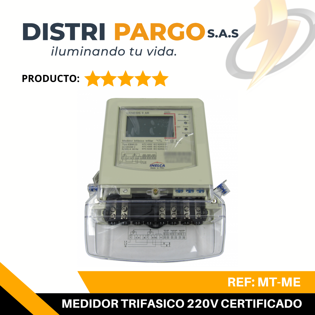 CONTADOR - MEDIDOR TRIFASICO 120/208V 5-100AMP GENESIS III ACTIVA CALIBRA