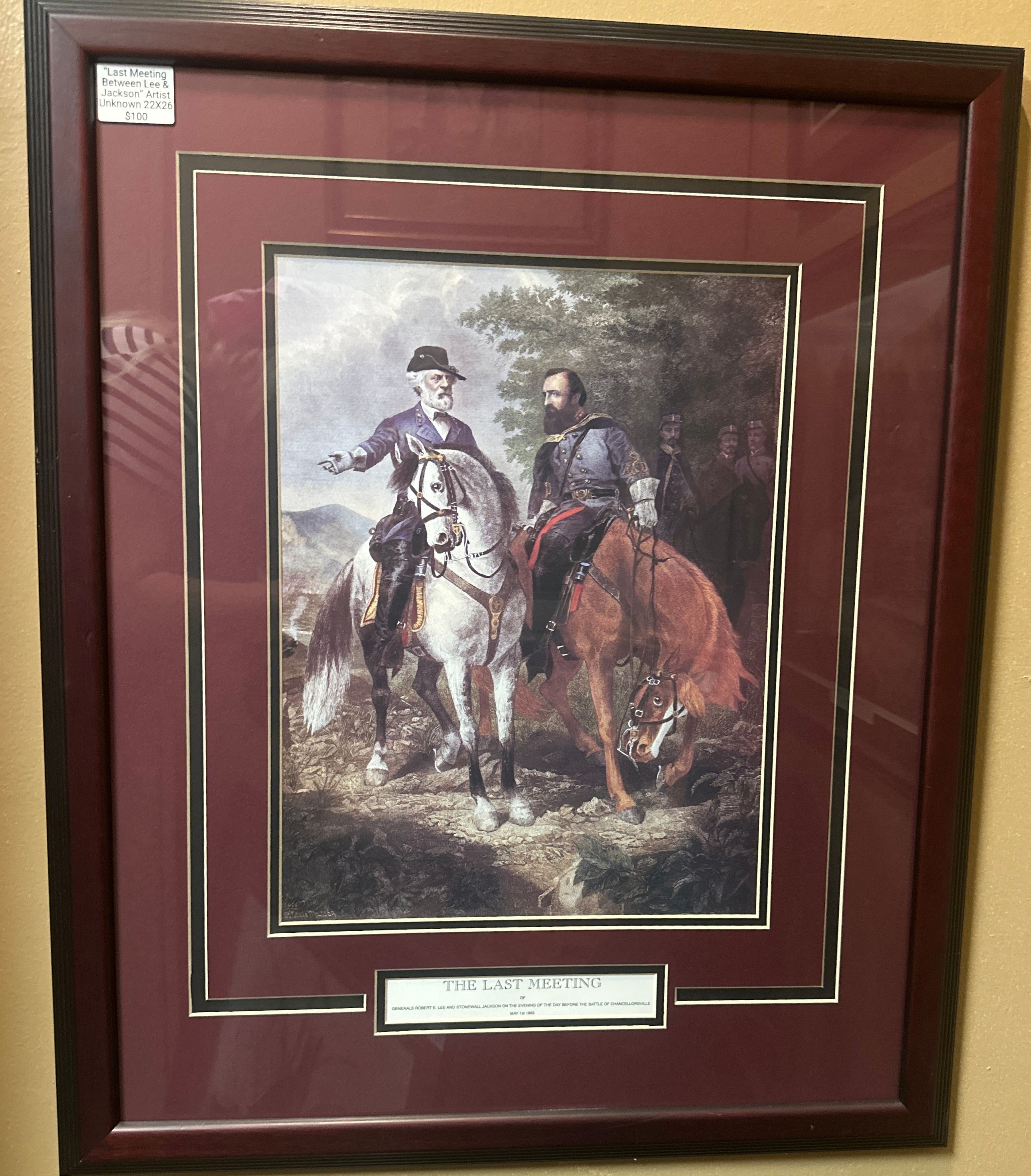 “The Last Meeting between Lee & Jackson” Artist Unknown 22X26 