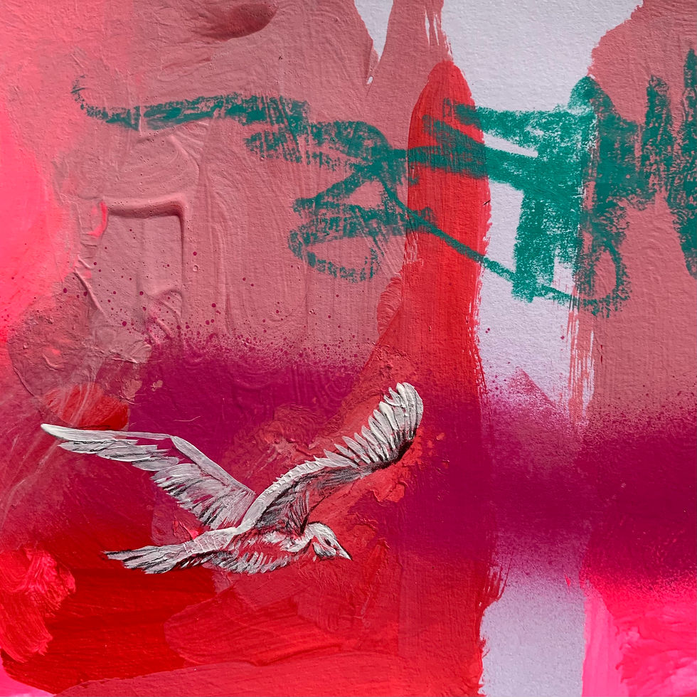 Miniaturbild: Möwe | 25 x 25 cm | Mixed Media