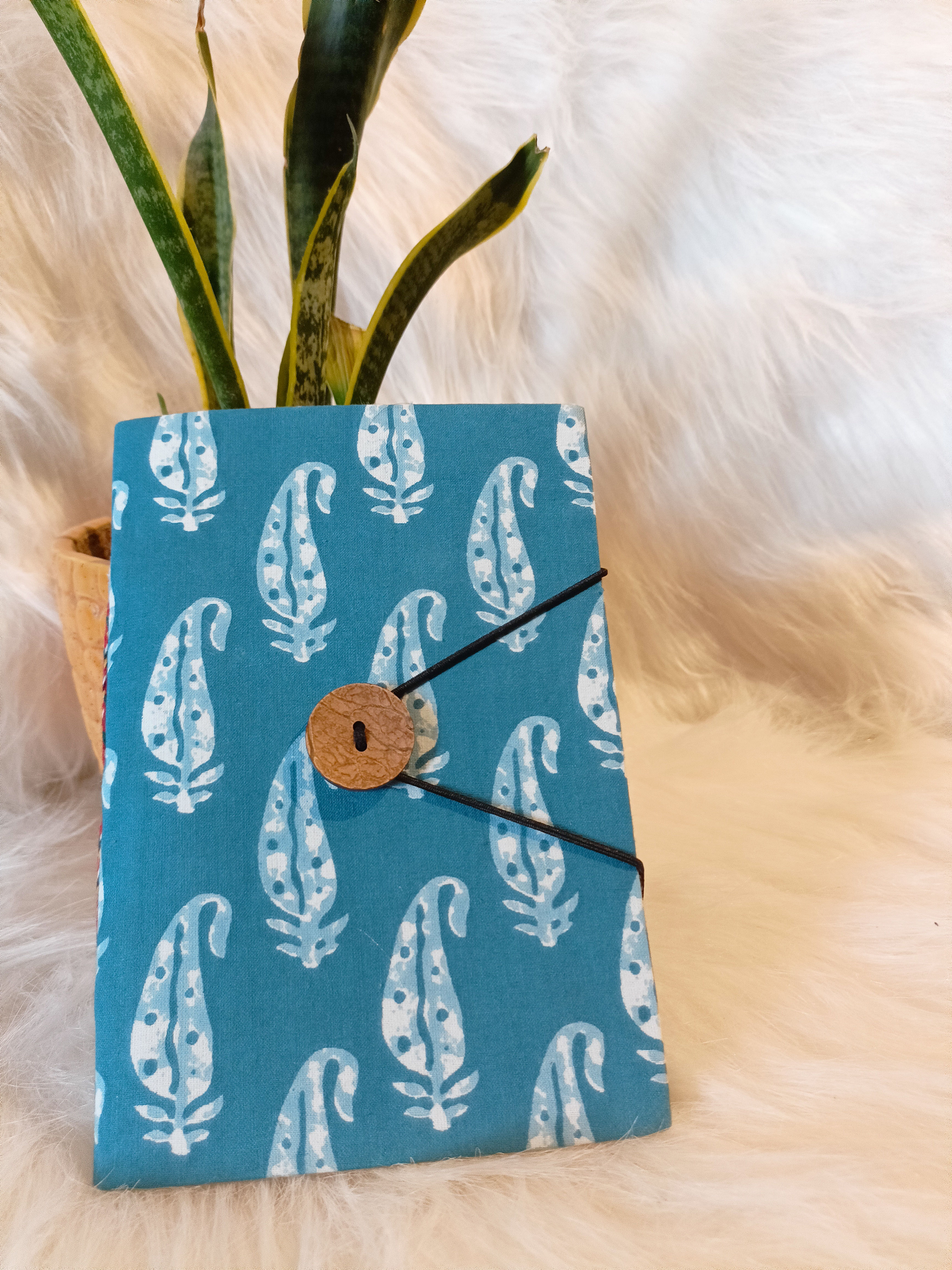 Blue block of peace Handmade notebook