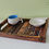 Thumbnail: Wooden Tray with Basuri Hand painted Design with Bowls Combo (sheesham Wood)