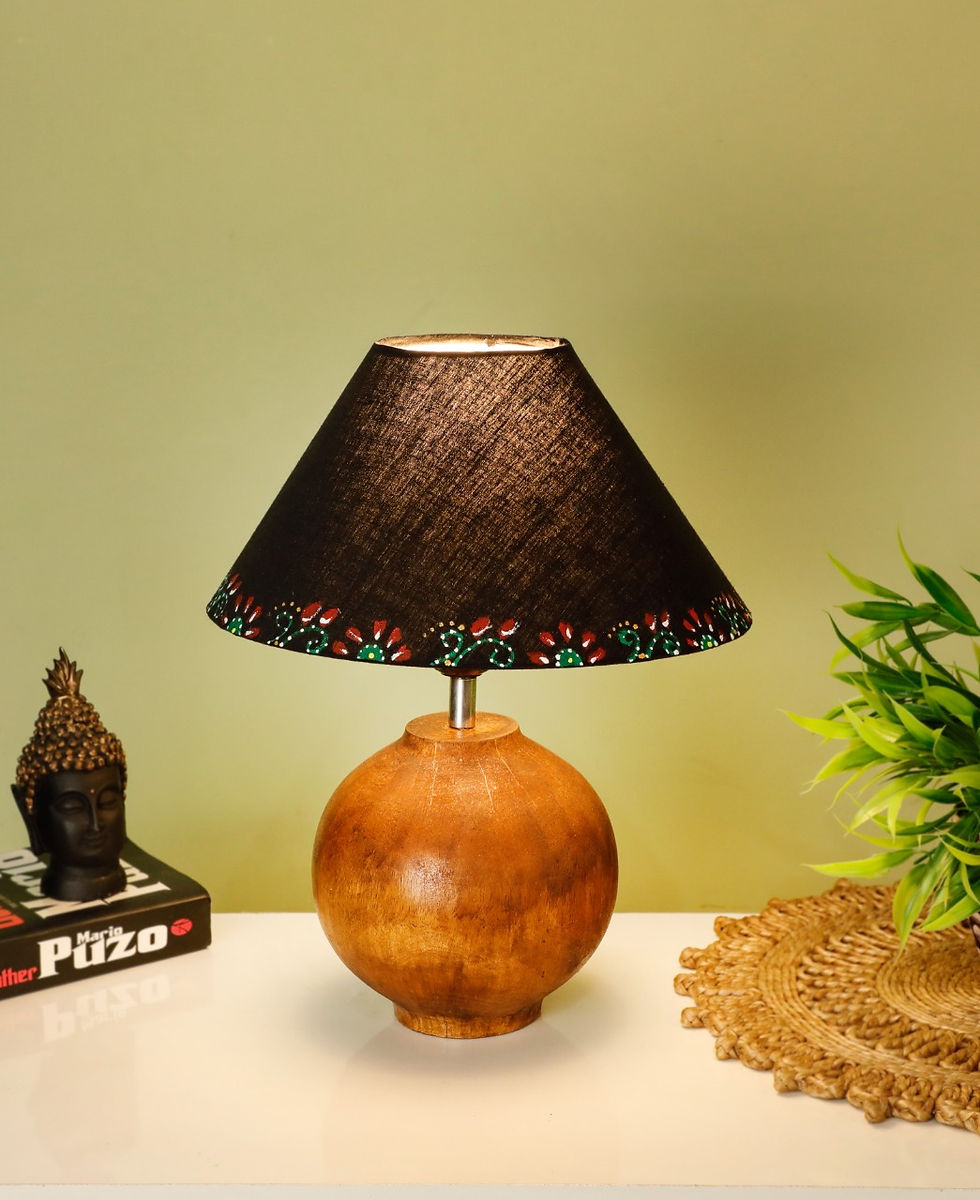Thumbnail: Lamp Surahi Design Wooden handicraft Artifact (Coffee Color)
