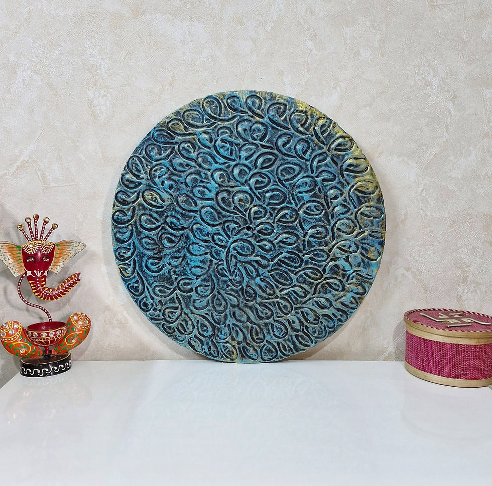 Thumbnail: Wall Art 15 inch MetallicLooks Panel Fusion of Marble on wood handmade 3d work