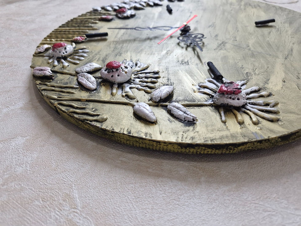 Thumbnail: Wall Clock with Handmade Marble Art Work Metallic Appearance by Marble a