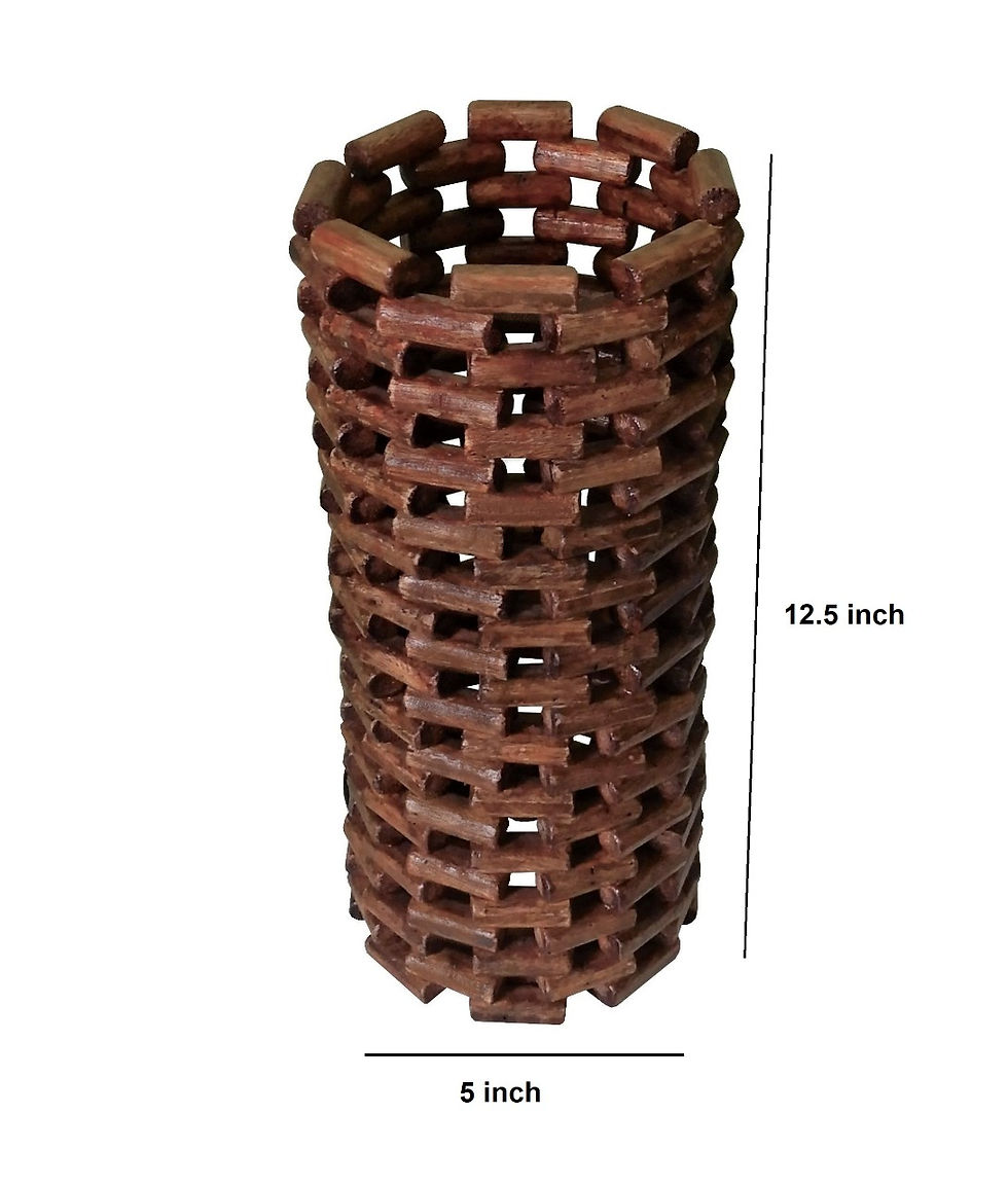 Thumbnail: Table Lamp Made up of Rosewood Handmade Dowels Geometrical Pattern Pure HandMade
