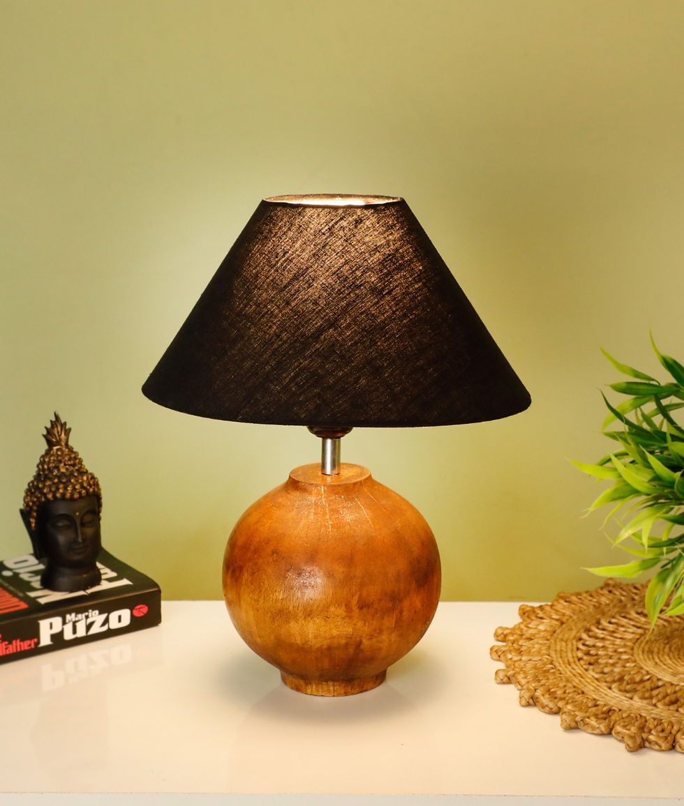 Thumbnail: Lamp Surahi Design Wooden handicraft Artifact (Coffee Color)