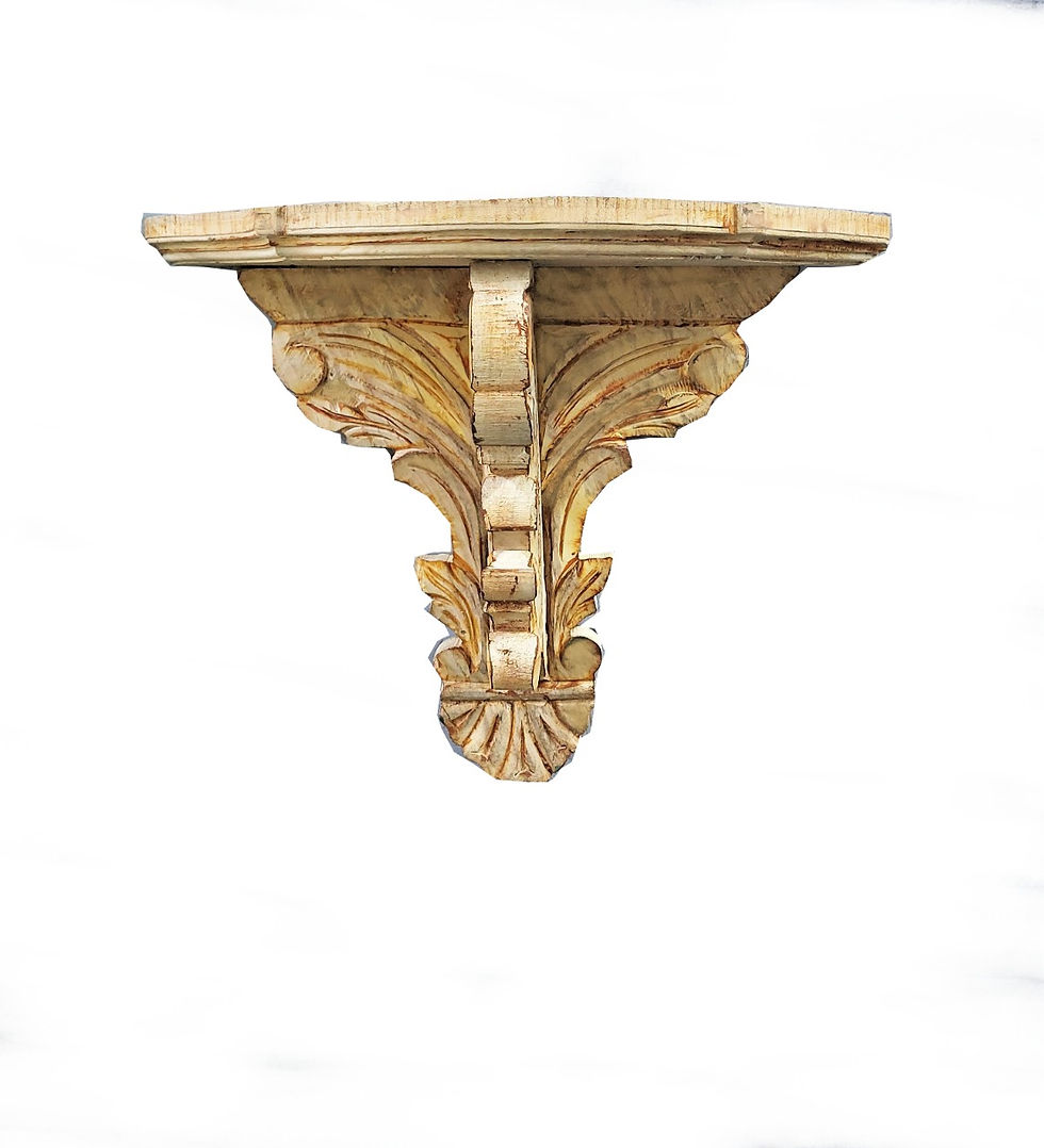 Thumbnail: Wooden Wall Shelf - Vintage Shelf with Wings Natural