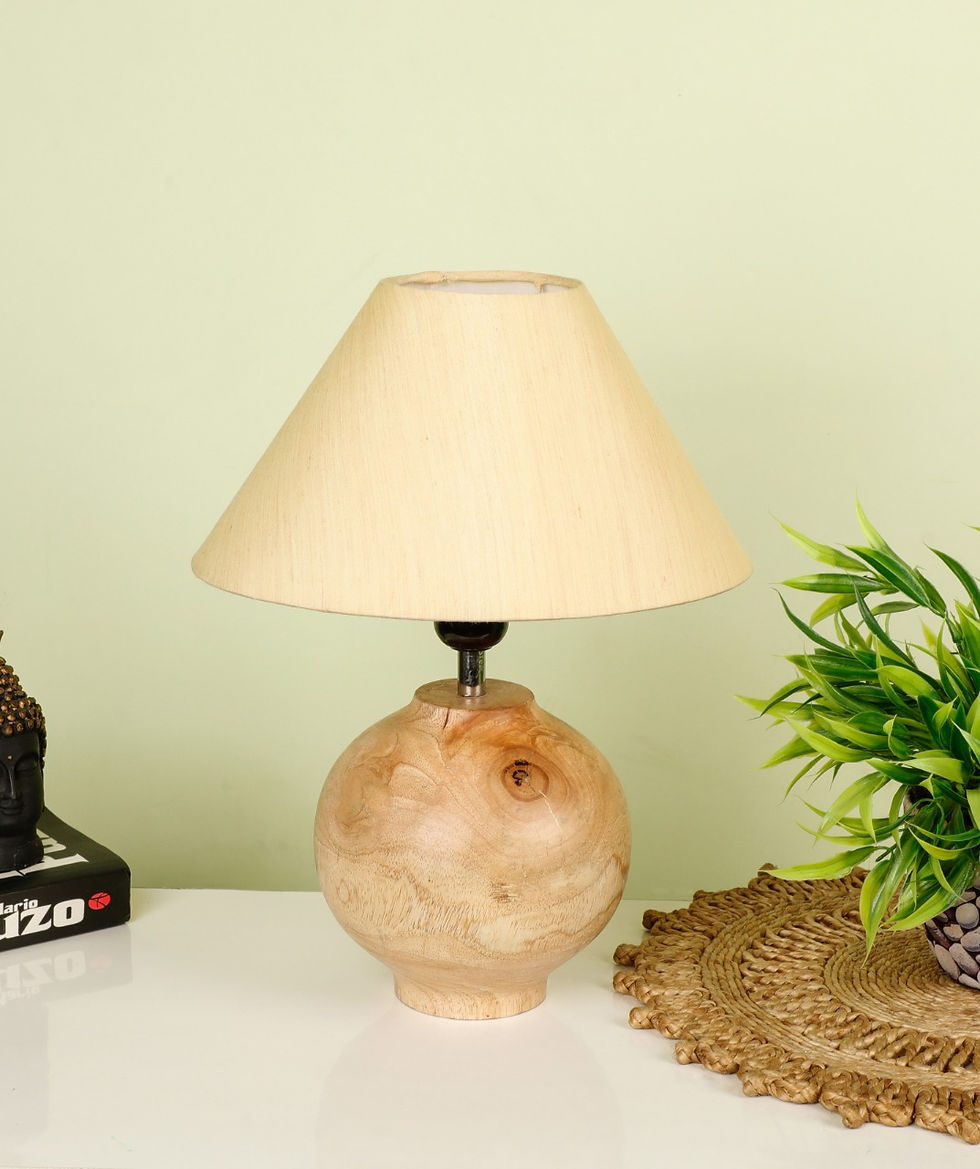 Thumbnail: Lamp Surahi Design Wooden handicraft Artifact (Natural Color)