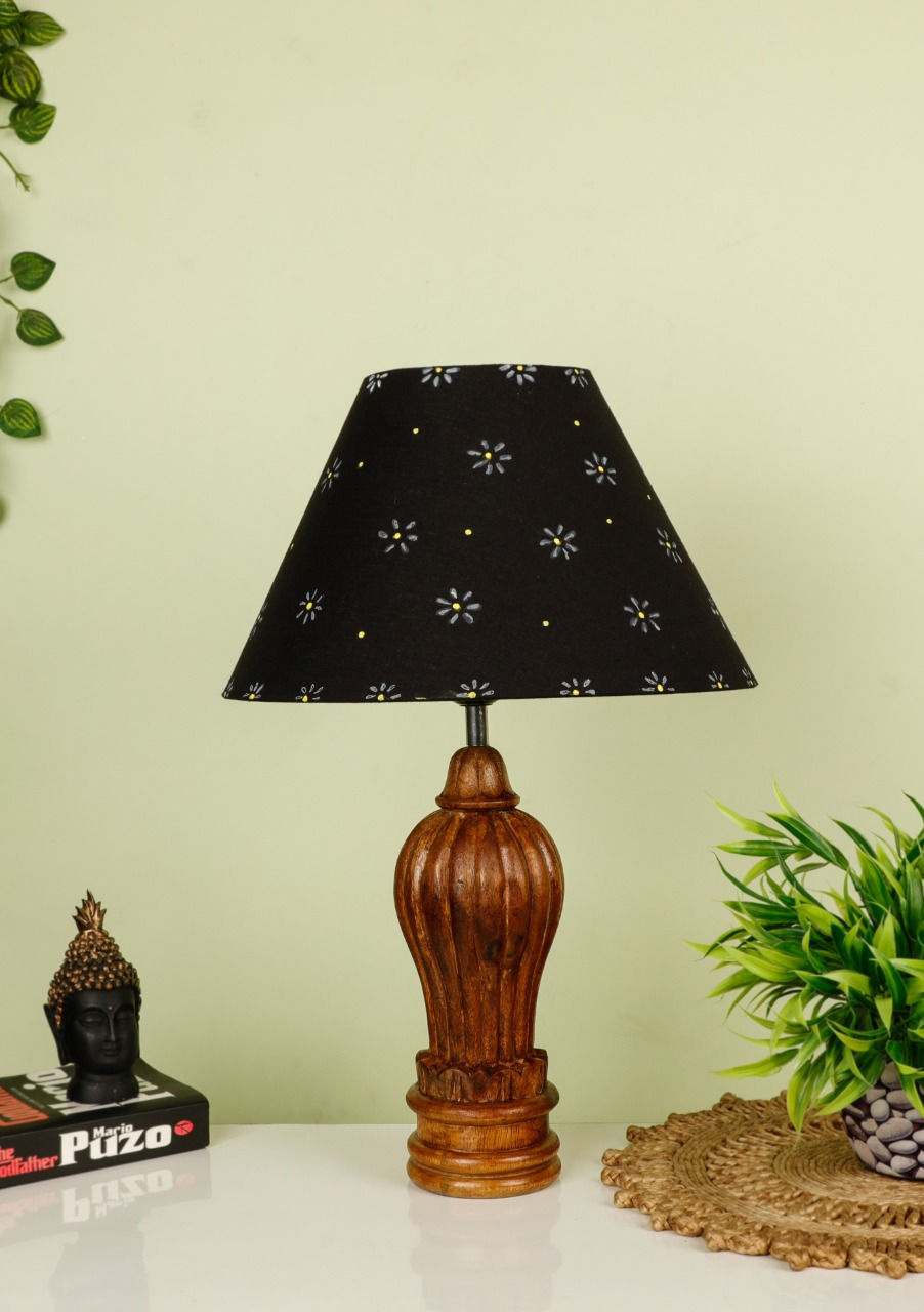 Thumbnail: Lamp Gada Pattern hand carved on premium wood (CoffeeWalnut Color)