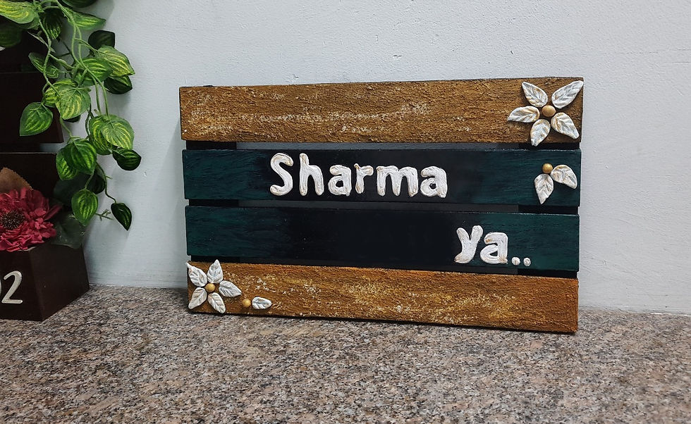 Thumbnail: Name Plate Designer Yet Elegant (With Wooden or handmade Alphabets)