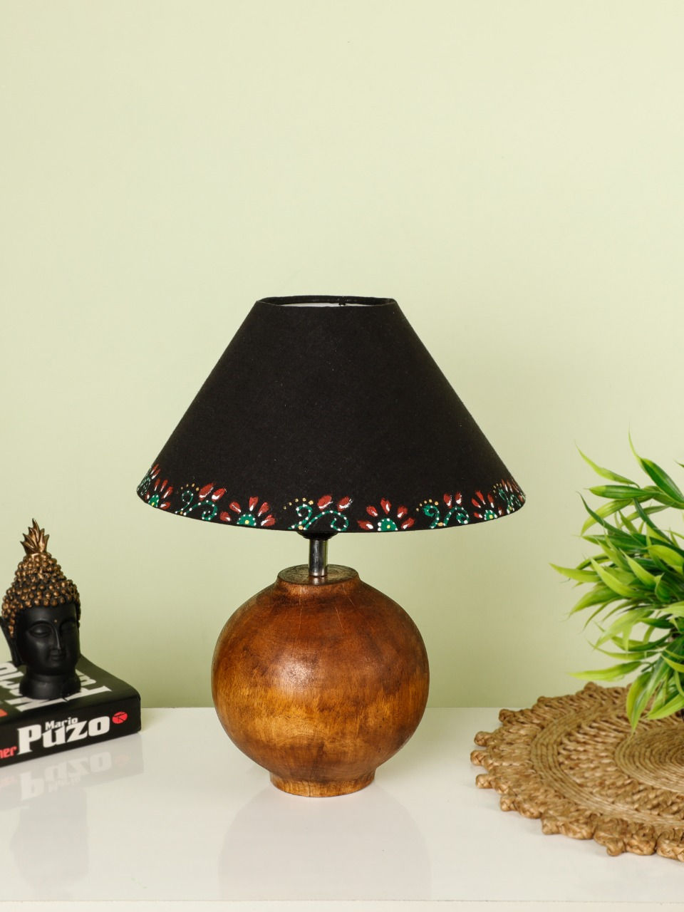 Thumbnail: Lamp Surahi Design Wooden handicraft Artifact (Coffee Color)