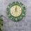 Thumbnail: Wall Clock with hand carving Pattern on Wood MintGreen Colour