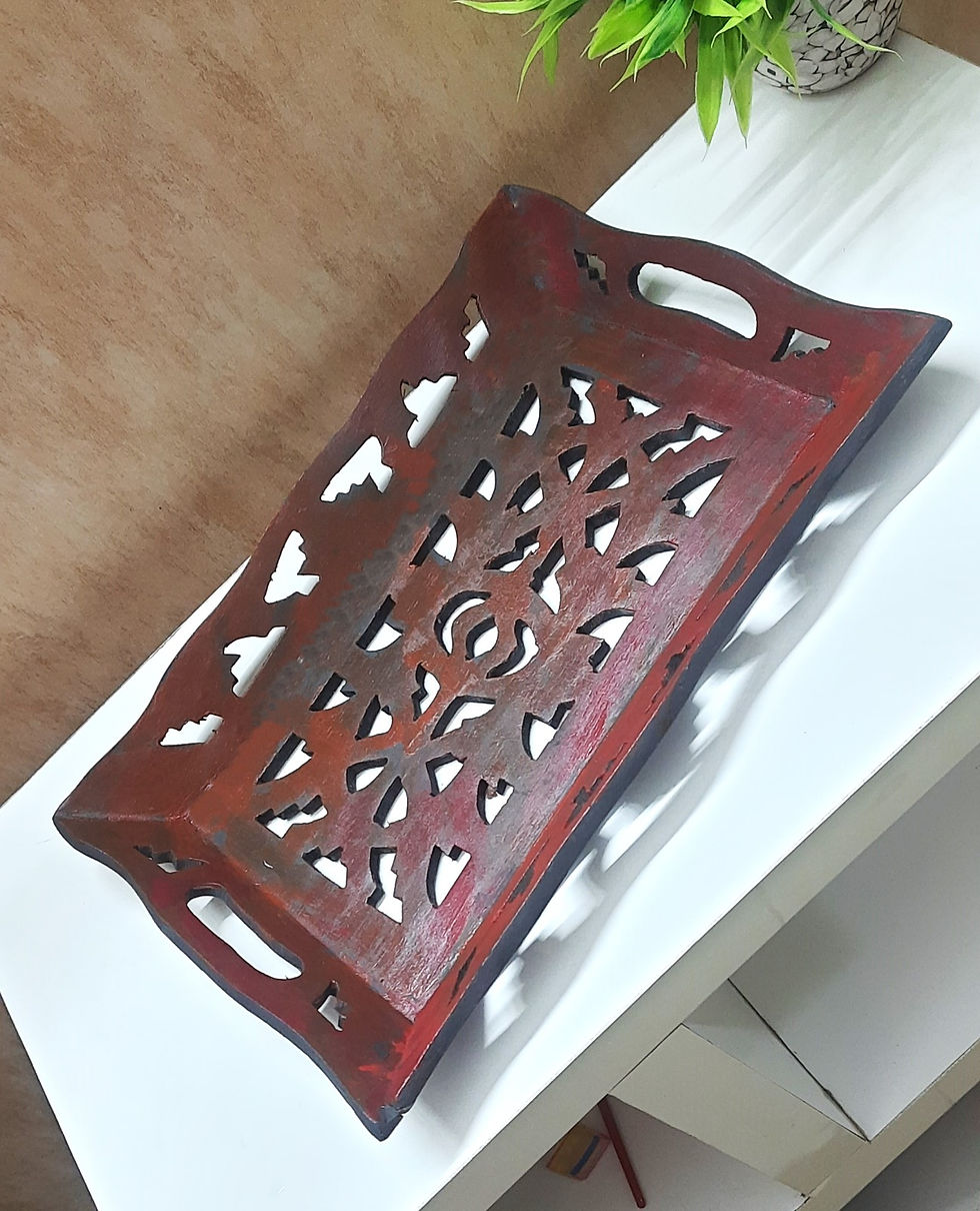 Thumbnail: Serving Tray of Premium Wood Home Kitchen or restaurant use RusticRed