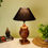 Thumbnail: Lamp with Curls Design hand carved Wooden Artifact (Coffee Color)