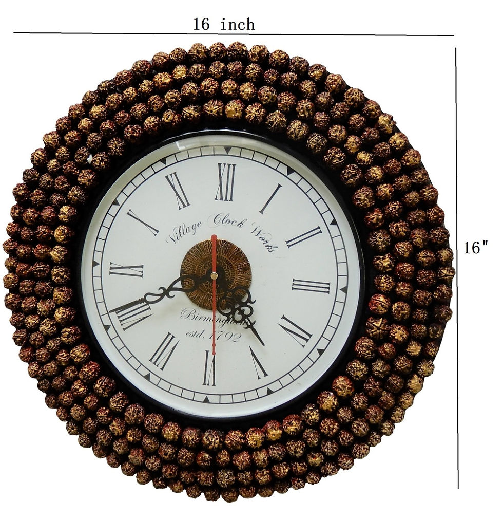 Thumbnail: Clock with Flower Beads natural looks Handicraft Product