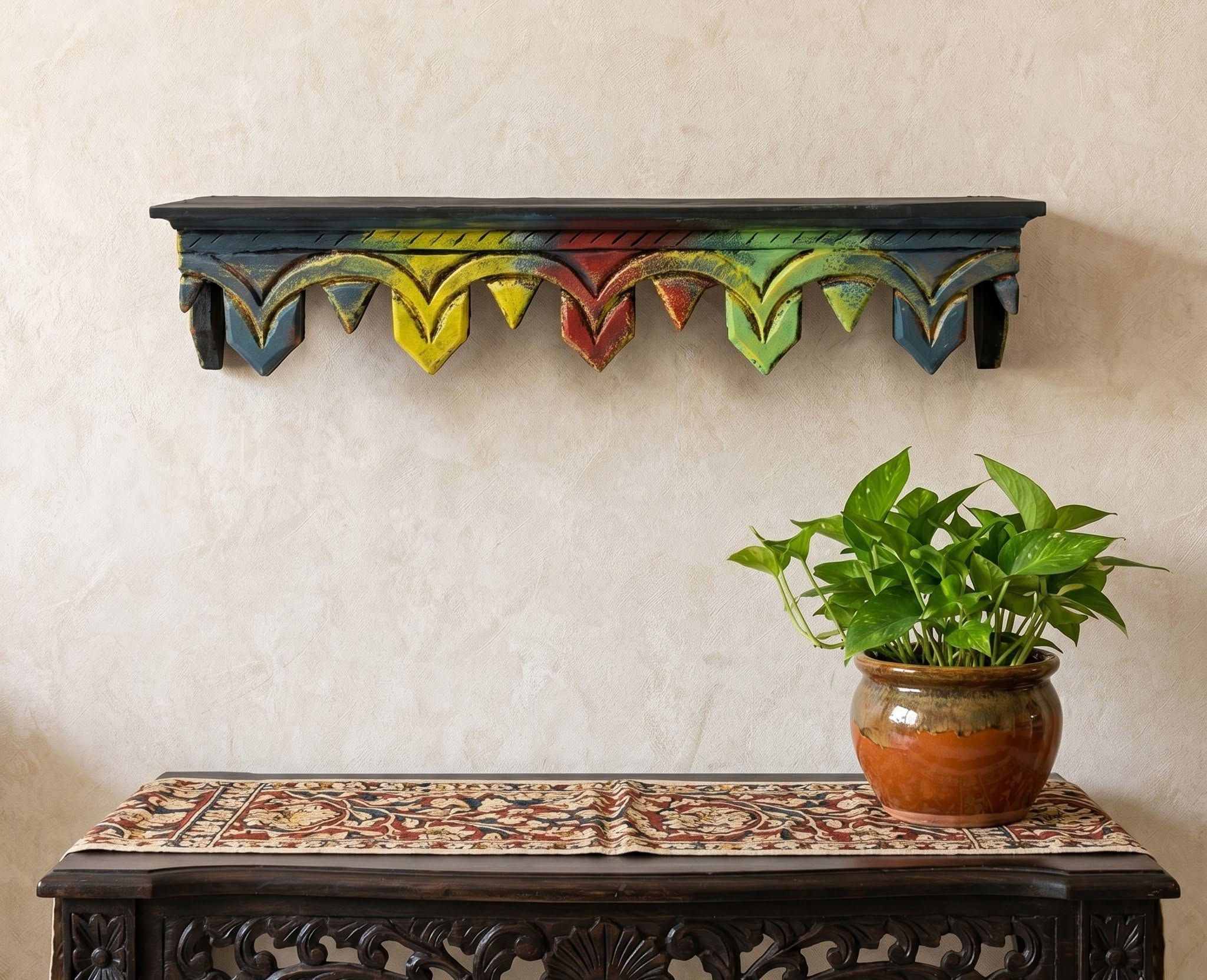 Tejas Flourish-Wall Shelf - Pooja Shelf hand crafted