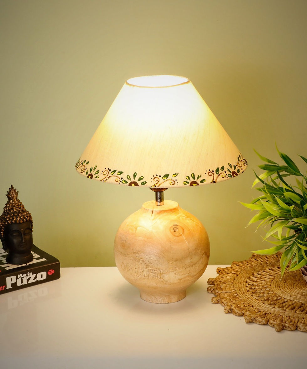 Thumbnail: Lamp Surahi Design Wooden handicraft Artifact (Natural Color)