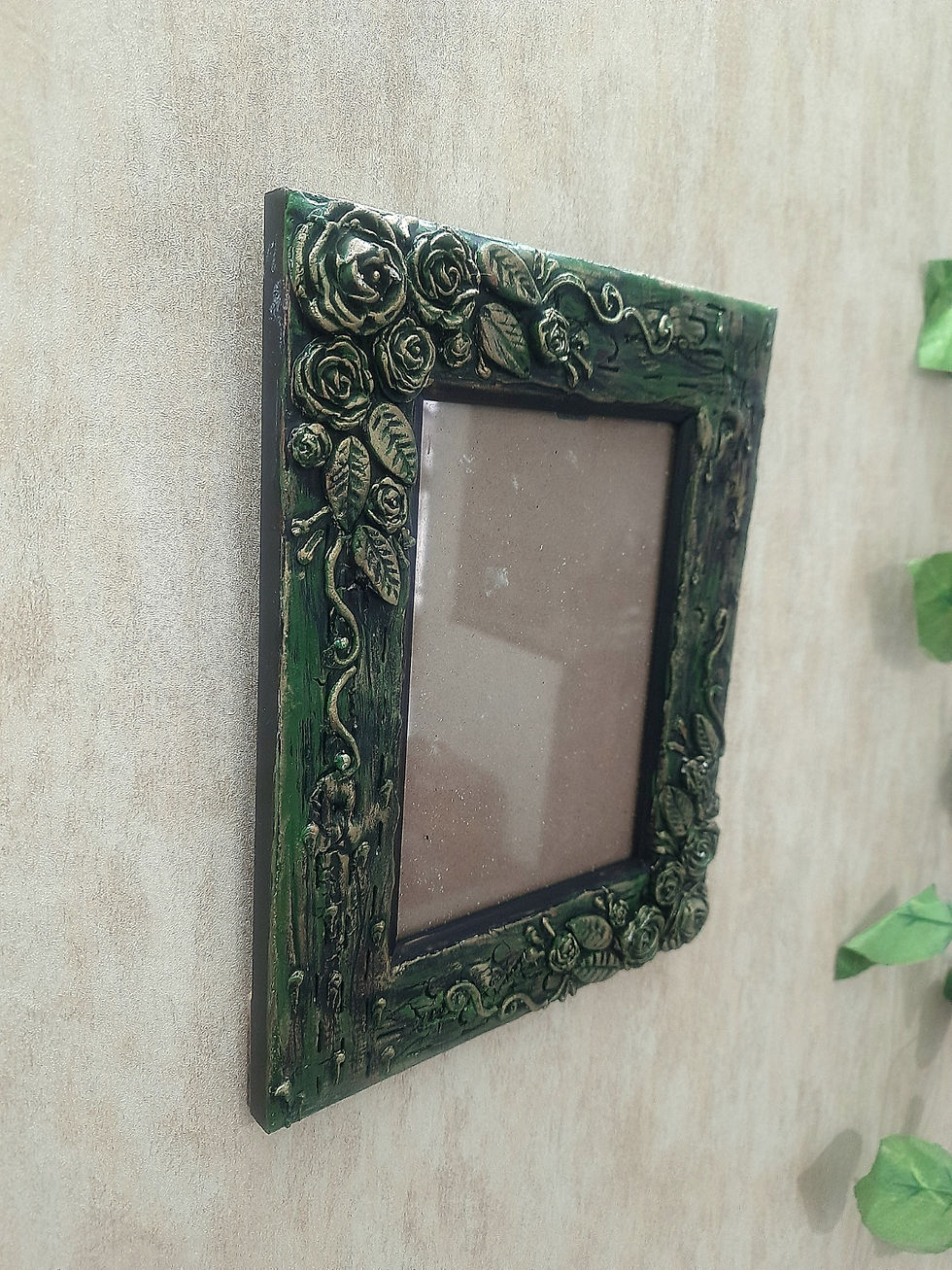 Thumbnail: Photo Frame with hand made cone Art embossed marble Dust fusion