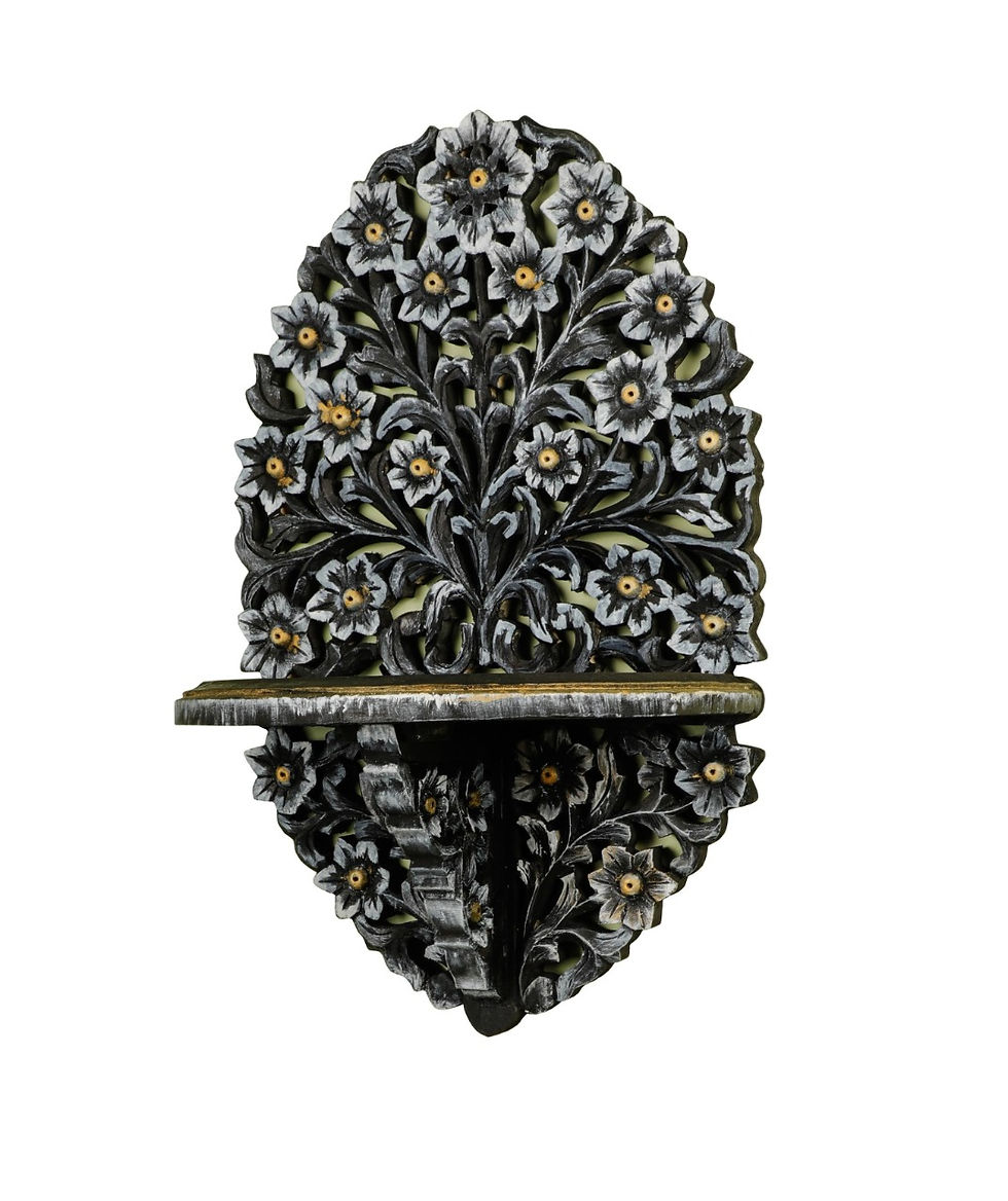 Thumbnail: Wall Shelf Large Size Pooja Shelf, handmade Carving Wooden Wall Art