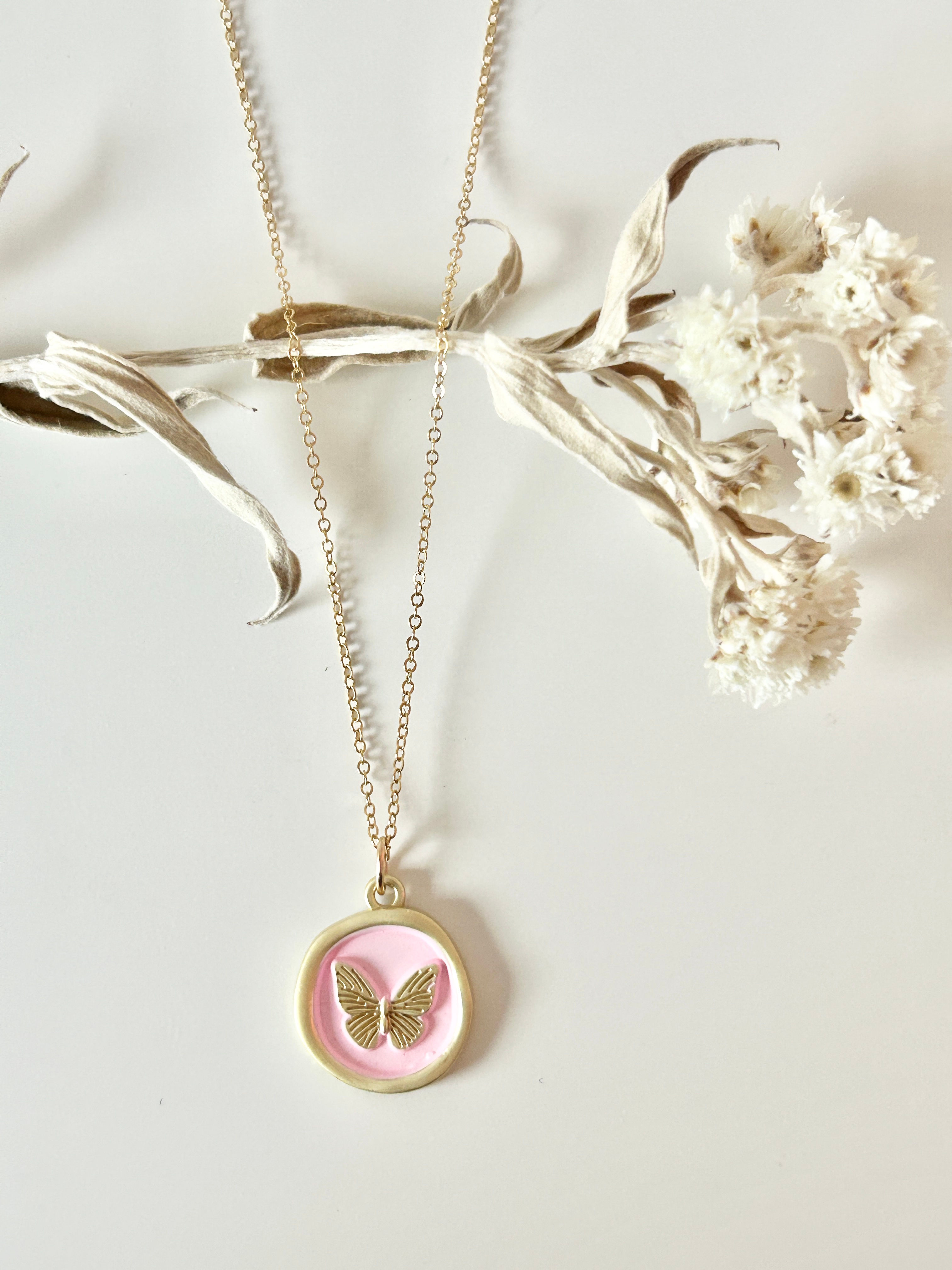 Butterfly Stamp Necklace