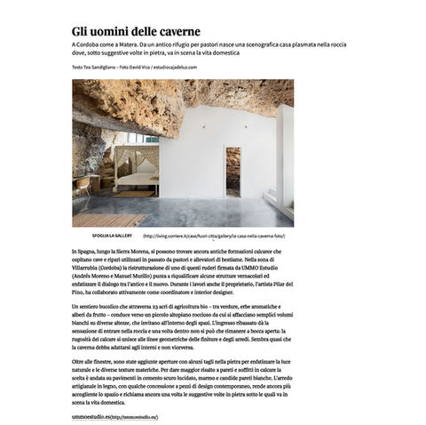 mockup of an article on Living