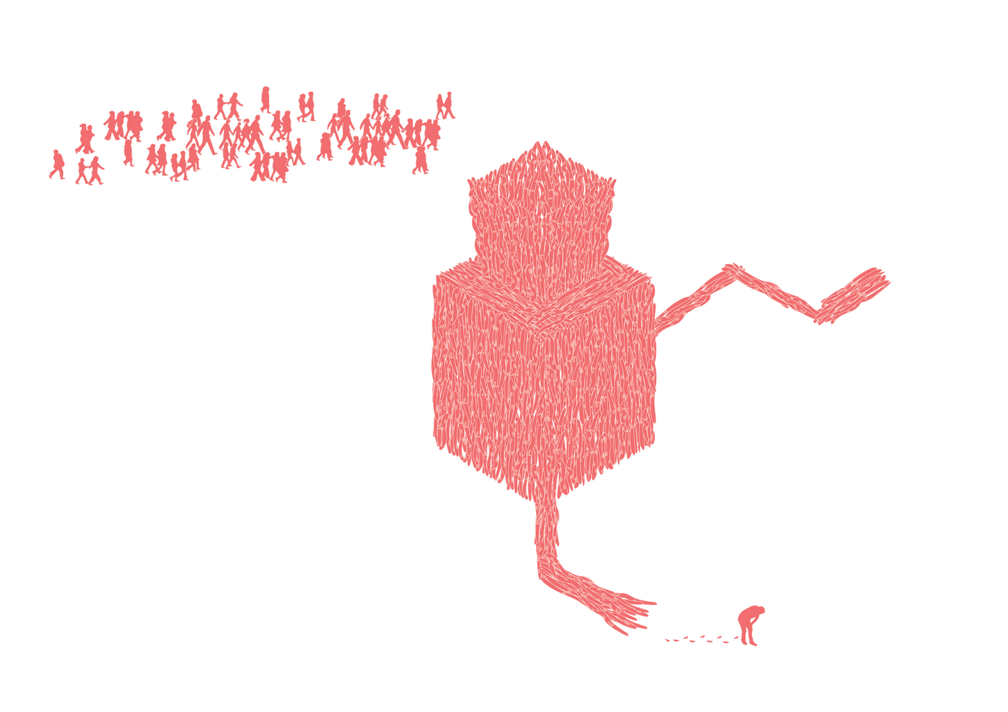 migration process, illustration teo sandigliano