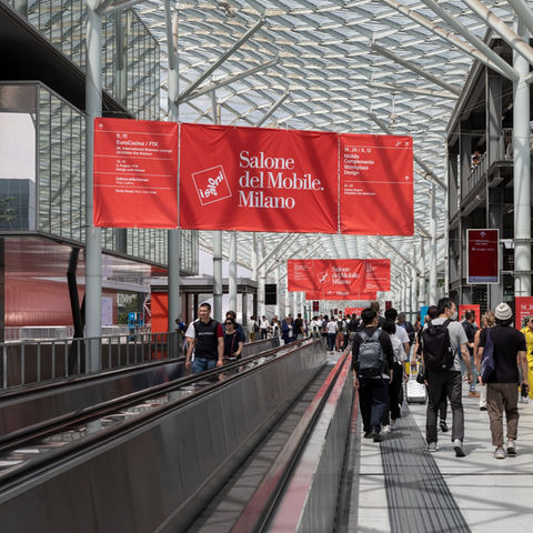 entrance of Salone del Mobile fair