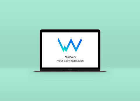 mockup of a laptop with a logo page