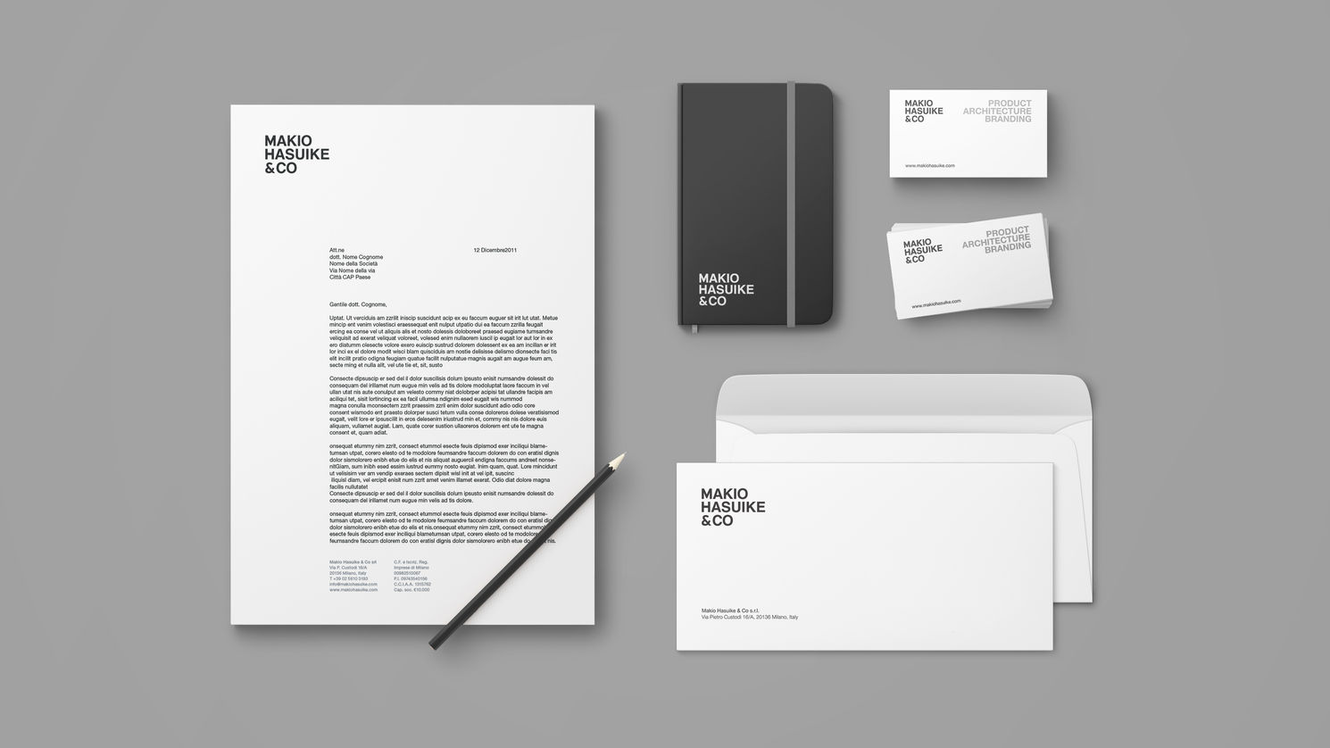 makio hasuike, branding, stationery