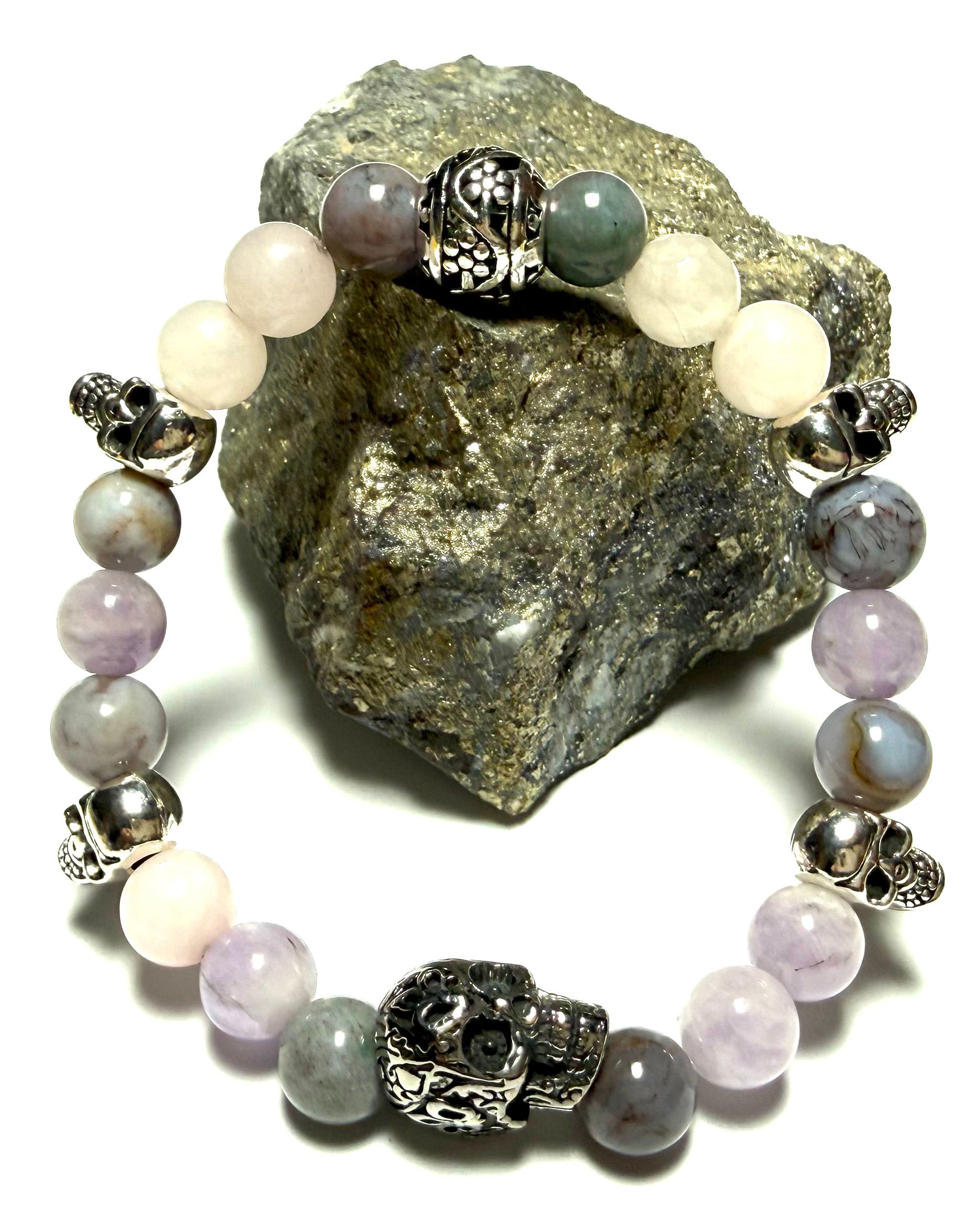 Amethyst Mist Skull Bracelet