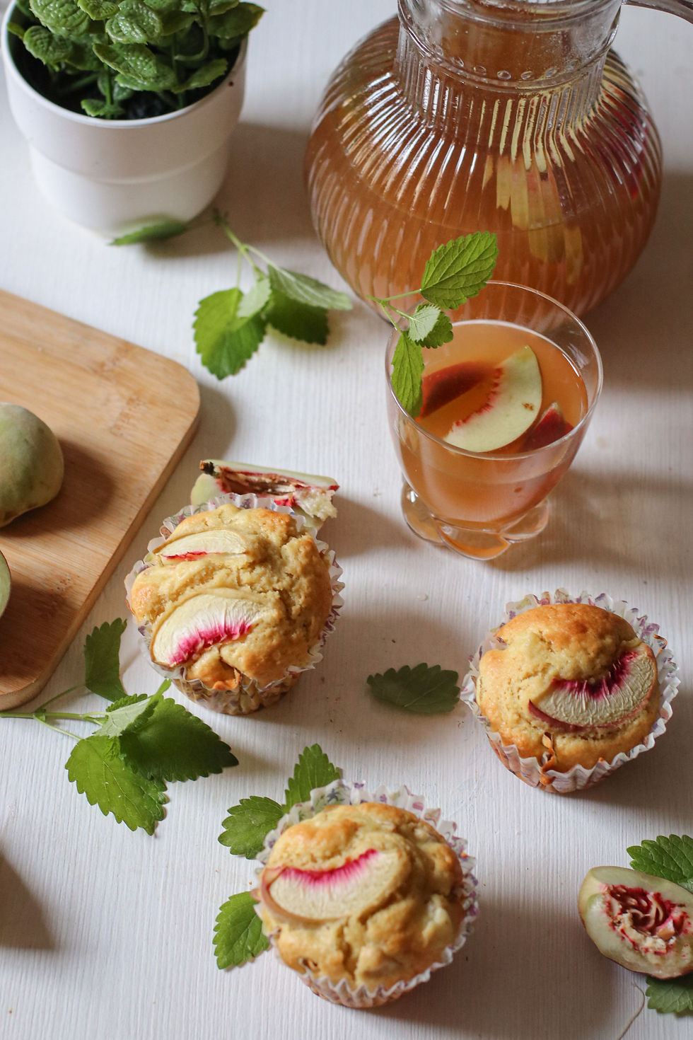 Pfirsich Eistee mit Eisteemuffins