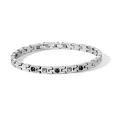 Men's bracelet in steel and black zirconia from the Suits Comete Jewelry collection